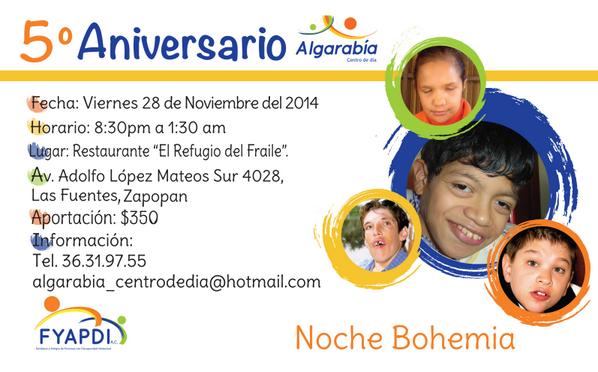 Los invitamos a nuestra 5ta noche bohemia!!!
#Algarabia #NocheBohemia #YoEstoyConAlgarabia #TuActitudEsLoQueCuenta