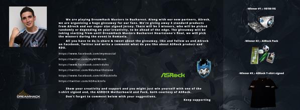 myMYMcom's tweet photo. @RduHearthstone Fan Meeting & Giveaway at @DreamHack by @ASRockInfo #DHMB #Bucharest #gaming #DHB14 RT and win! http://t.co/BZPPzofhDd