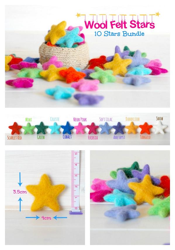 CraftyWoolFelt's tweet photo. Wool Felt Stars Available https://t.co/p4GtulJBDS #crafttherainbow #stars #feltstars #craftywoolfelt #colorfulstars http://t.co/A0MkdX02Q0