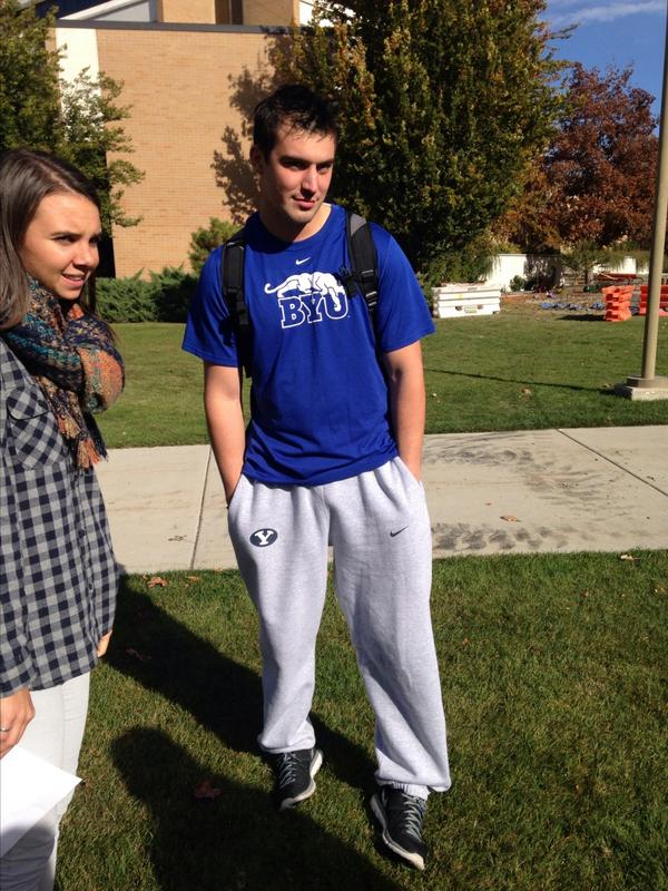 whitneytib's tweet image. BYU Freshman Haden sports his school spirit! #COMMS321