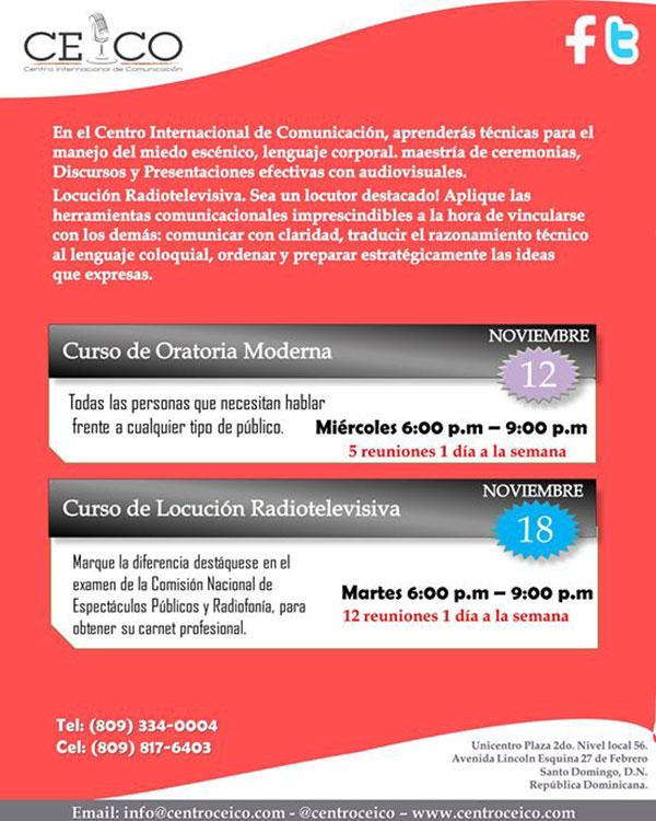 EmailMS's tweet photo. #CentroCeico Cursos de #OratoriaModerna y #LocucionRadiotelevisiva -  ☎ 809-334-0004/ 809-817-6403 http://t.co/xTWbEBn1E3