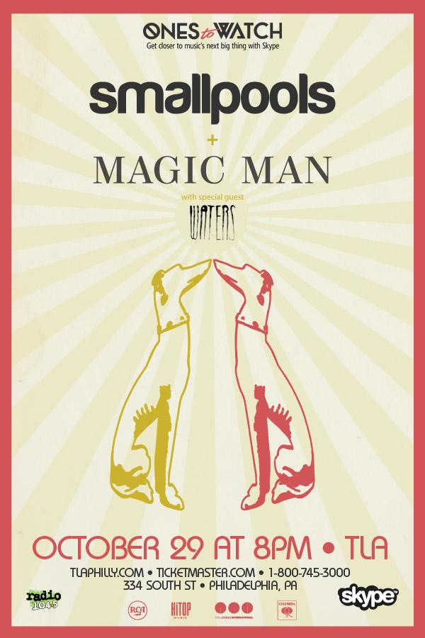 TLAPhilly's tweet photo. TONIGHT — @Radio1045: @Smallpools &amp; @MagicMan w/@thisisWaters at @TLAPhilly! Doors: 7P. Tix: http://t.co/sp5u2320uS http://t.co/HZe9GH3tXz