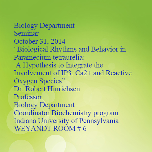 IUPBiology's tweet photo. Seminar will be followed by faculty/student research -Halloween party---All are welcome. http://t.co/PjbIsvDouF