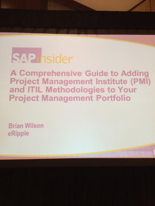 SAPPMO's tweet image. We start in 7 minutes! Don&apos;t be late #sap #Projects2014 #itil #pmp @SAPinsider