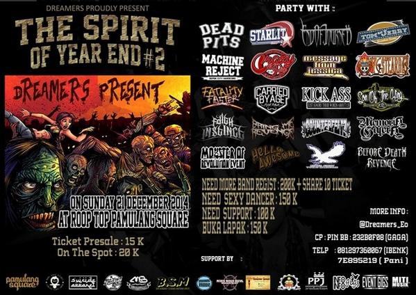 Nitip Need More Band Dec, 21st 2014 #TheSpiritOfYearEnd2 at Roof top Pamulang Square Cp:232B0F08 <a href="/YouMessageID/">YOU MESSAGE Band</a>