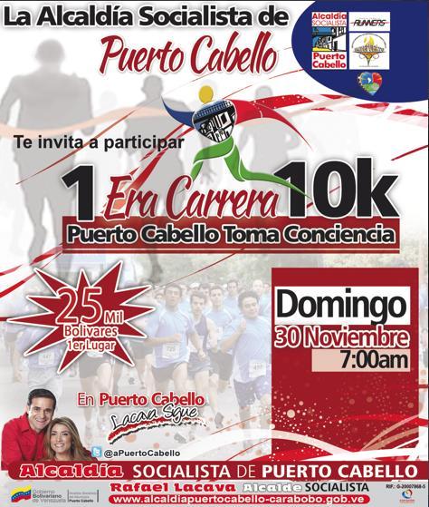 apuertocabello's tweet photo. Carrera 10k será una fiesta deportiva en Puerto Cabello @Ptocabellocorre @rafaellacava10 @jcbu72 http://t.co/fRGhCgCM4J
