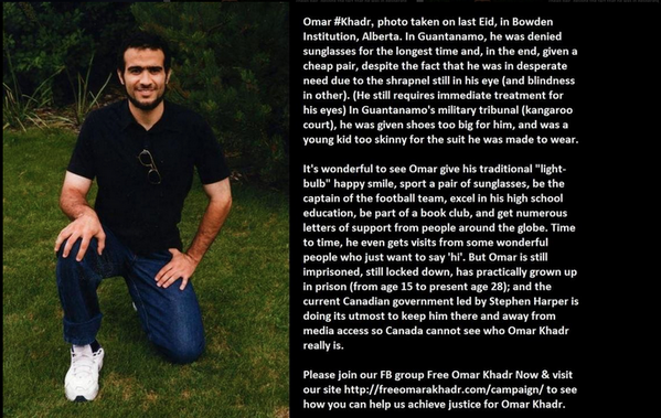 YourAnonCentral's tweet photo. Omar #Khadr factsheet: http://t.co/mFOl87QQvi   http://t.co/NPQAbfmou1