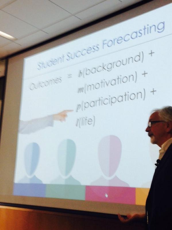echo360's tweet photo. How to predict student success. Via @pjsamson #2014ALC http://t.co/L60u27V9Vd