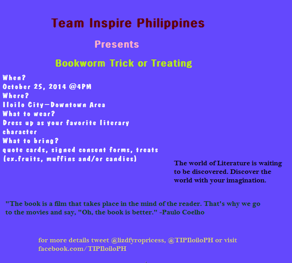 TeamInspireFAQ's tweet photo. TODAY #ReadWithTIP #TeamInspire event! Talk to @LizDFyroPricess if you're going! http://t.co/tO5qFXExVS