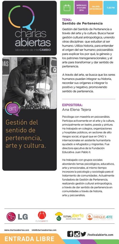 Están listos para la <a href="/CharlaAbierta/">Charlas Abiertas</a> de hoy? En minutos Ana Elena Tejera nos dará una súper charla!!!