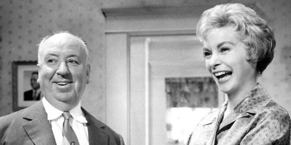 tcm's tweet photo. Director Alfred Hitchcock spends time with Janet Leigh on the set of PSYCHO ('60). http://t.co/V6gEjAb09C