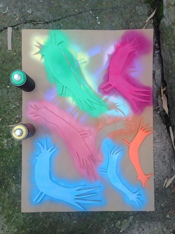 LondonTextiles's tweet image. Prep for this weeks shop window! (via @RobRyan_Art)