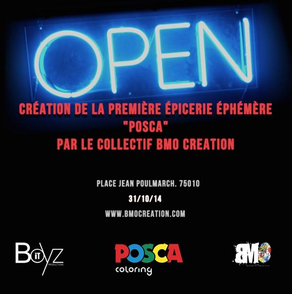 ITBOYZprod's tweet photo. @BMOcreation "Libre Service" J-2
Première épicerie éphémère @uni_posca 
Place Jean Poulmarch - Paris,France 
31.10.14 http://t.co/KGRNaA6MAo