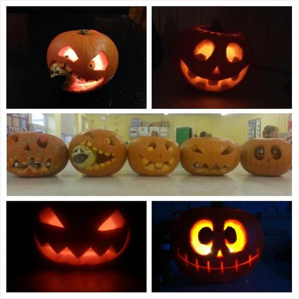 MikeEdwards79's tweet photo. Some excellent pumpkins carved by staff and young leaders at @TuptonHalls holiday activities today! #CSFK #Halloween http://t.co/Mv819b3MOv