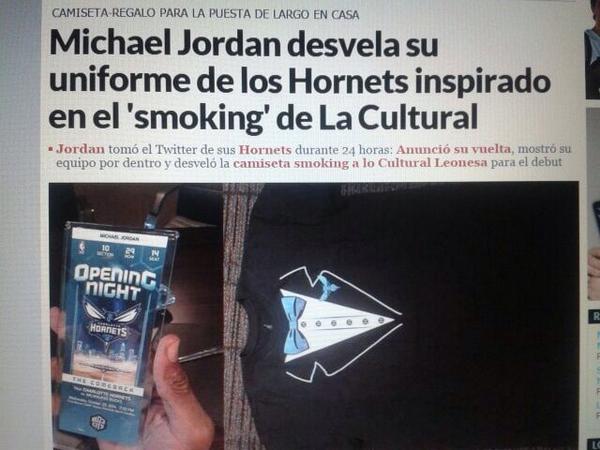 JuanFranMartinF's tweet photo. Michael Jordán se inspira en el @EsmoquinCultu de @CyDLeonesa en su regreso http://t.co/GVLpMWF9dc