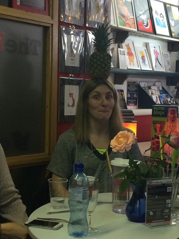 iliketweet's tweet photo. The pineapple is so on trend, work it @sjharradine! #smoothiewars http://t.co/Z1Zk5DxX5h