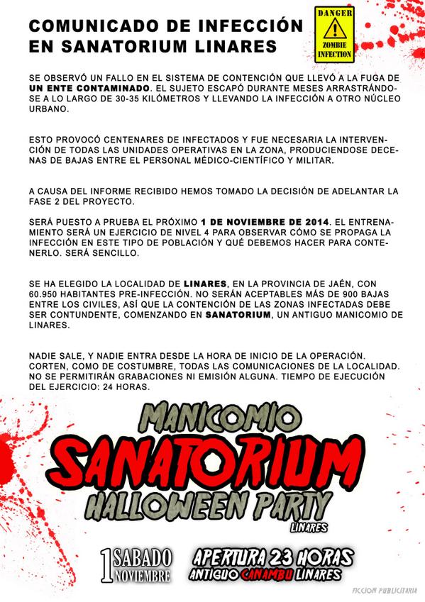 Sanatorium14's tweet photo. COMUNICADO DE INFECCIÓN EN @Sanatorium14 #SanatoriumLinares14 https://t.co/6trVnpzJmW http://t.co/PgmzrJPYWj