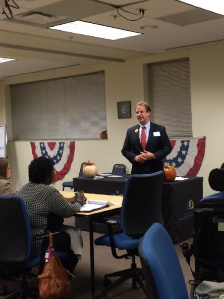 gena_co's tweet photo. .@MikeforAuditor speaking about the role of the Auditor's office at  tonight's @HamiltonDDS candidate forum. http://t.co/qc5wyhFloe