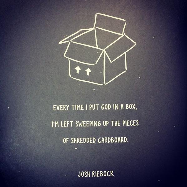 Sami Cone on Twitter "Every time I put God in a box, I'm left sweeping