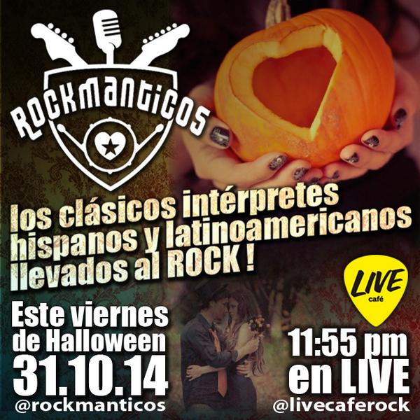 rockmanticos's tweet image. Halloween también se viste de Amor este viernes 31 con Rockmanticos en vivo en @livecaferock ...te esperamos !