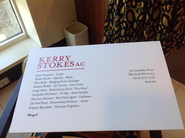 ShonaMartyn's tweet image. Launcher Andrew Denton gave #KerryStokes &amp;amp; author Andrew Rule  a new business card. #boyfromnowhere @HarperCollinsAU