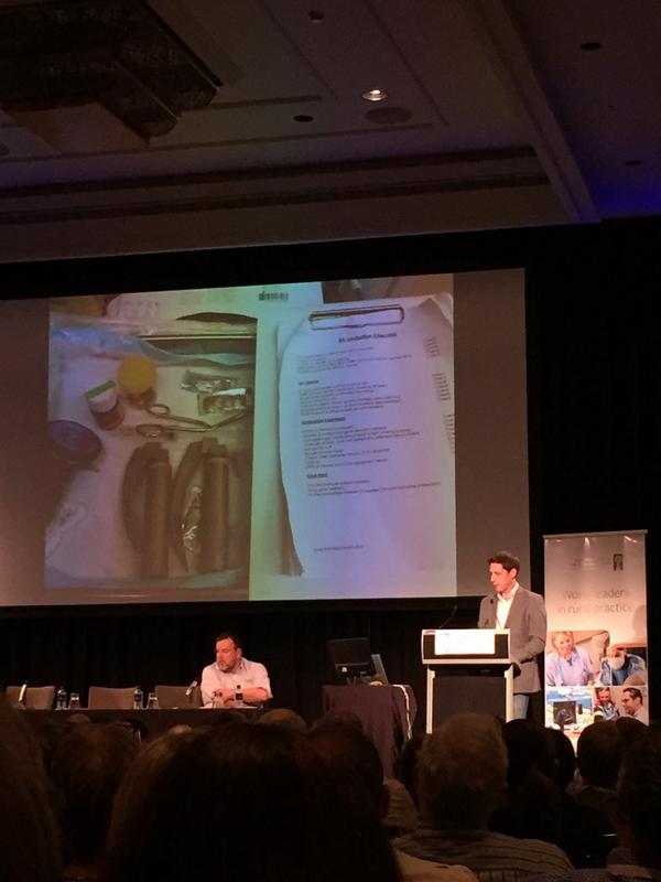 Tnaige's tweet photo. Dr Brian Burns, retrieval medicine specialist, tips on staying calm &amp; managing critically ill pts @ACRRM #RMA14 http://t.co/OihjG9vbdS