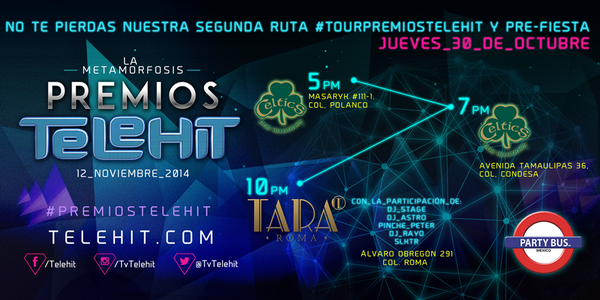 telehit_musica's tweet photo. ¡Mañana continuará el #TourPremiosTelehit! http://t.co/TEBbpynkY6