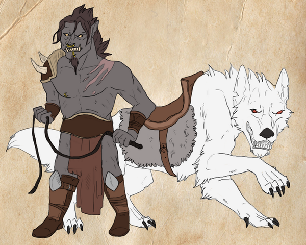 heartwarding's tweet image. Premade character design - Orc Warg Handler #premadecharacter #adoptable #conceptart