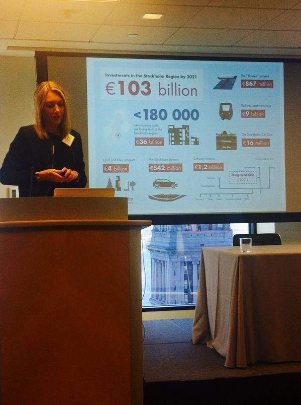 saccne's tweet image. Stockholm Business Region Development CEO @annagissler giving her opening remarks at the Swedish CleanTech Tour