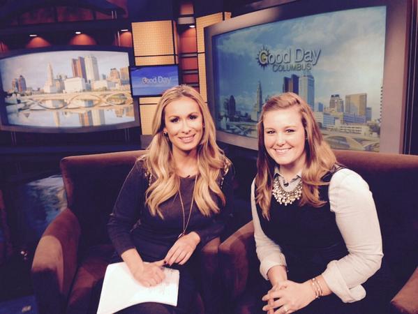 Run_For_Bliss's tweet photo. #iAMBliss Founder @ChelseaBowe with #GoodDayColumbus @CarolynWsyx6 after a great piece #RaisingAwareness http://t.co/qFGe5HZb6t