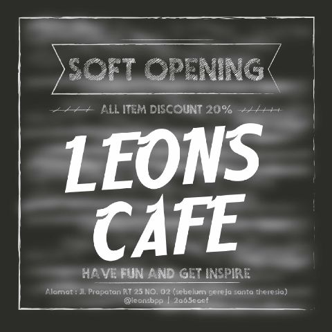 iklanbpp's tweet photo. #AdvBpp Sabtu, 1 Nop Soft Opening Leon's Cafe @Leonsbpp Prapatan, Tanjakan sebelum gereja. DISC 20% all item http://t.co/2yjR8NVNXi