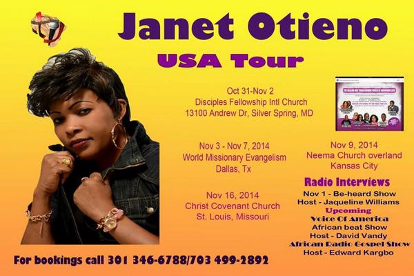Janet Otieno USA Tour Dates: #Heshima #NapokeaKwako #JanetOtieno #KenyansInTheDiaspora