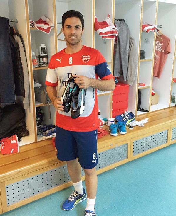 Anterior dividir marca Mikel Arteta al Twitter: "Check out my new @pumafootball #evospeed boots,  can't wait to give them a run out this weekend. http://t.co/gtU3Ry7sHX" /  Twitter
