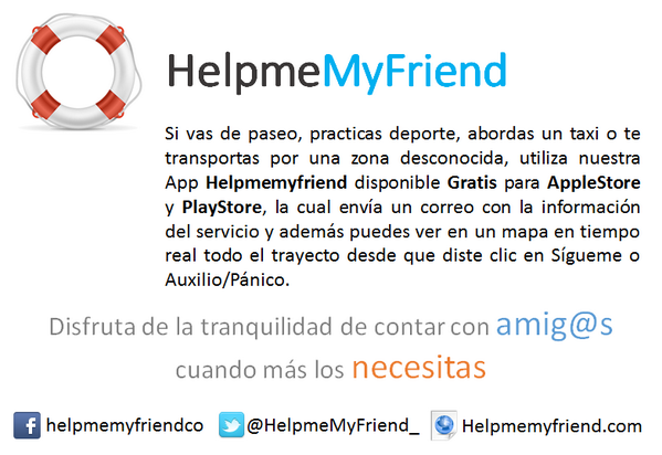 HelpmeMyFriend_'s tweet photo. Siente la #tranquilidad de contar siempre con #amigos, utiliza cada día @HelpmeMyFriend_ #mcommerce http://t.co/D0RWhqknp1