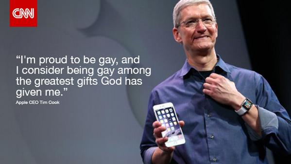 CNN's tweet photo. #Apple CEO Tim Cook came out today, announcing that he is gay: http://t.co/LQQ6DVd5Js http://t.co/fZmMZftWJR