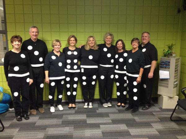 WKHSWolves's tweet photo. Just the start of our Domino Dress-Up Day!  #MakeTime4Fun @wcsdistrict @afocht1 @KarenMcD14 http://t.co/71fgwMqgXO
