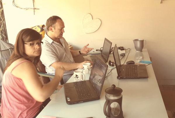 The #missionet team doing our weekly project review before driving to Durban tomorrow.