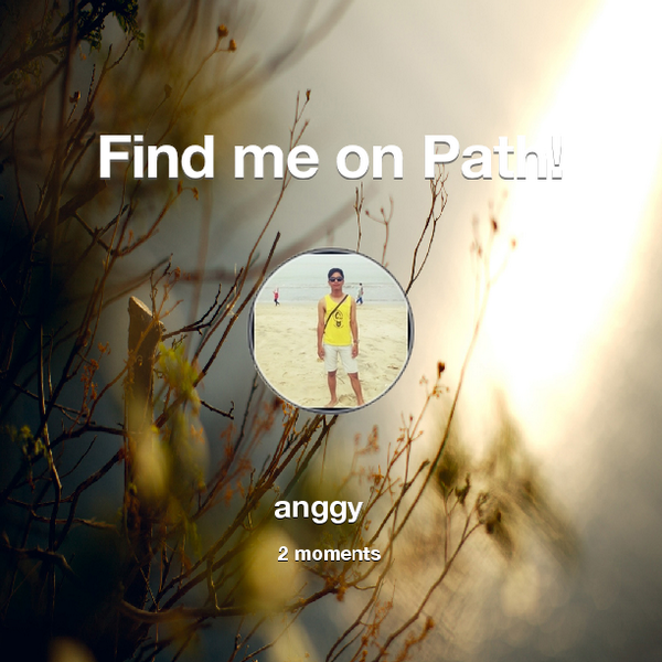 ErvanDayana's tweet photo. Find me on #Path now! Go to: http://t.co/Cd1nfMiPQO! #thepersonalnetwork http://t.co/tOxS6CaBL6
