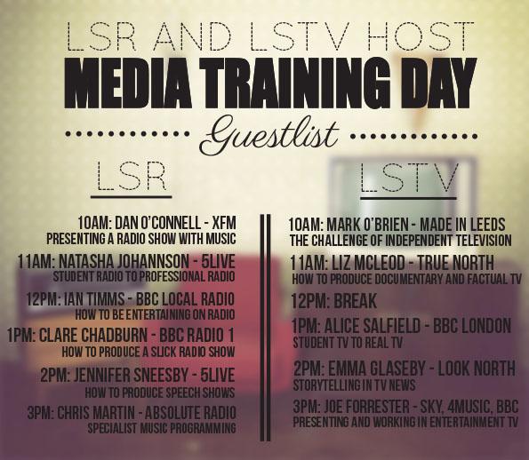Amazing lineup of speakers for @LeedsStudentTV  and @ThisIsLSR media training day tomorrow!