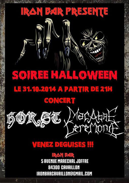 MacabreC's tweet image. Demain soir 21h à l' IRON BAR de Cavaillon, soirée concert avec Horst !