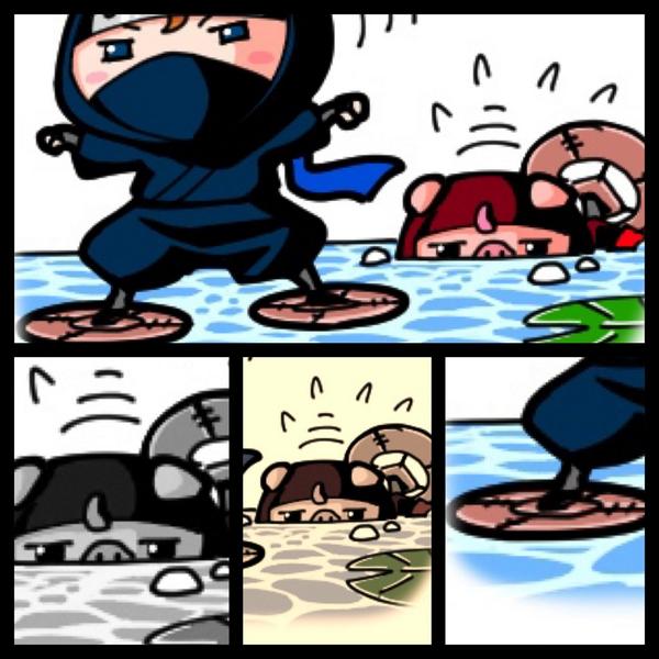 アジ０２９ 忍法水蜘蛛の術 嗚呼人生浮き沈み が ガンバレ 負けんなよ Lineスタンプ第3弾 謎の忍者にん ニン ぶう必死に参上 Http T Co 38ahiel5fw Http T Co Etb7vbkmzz
