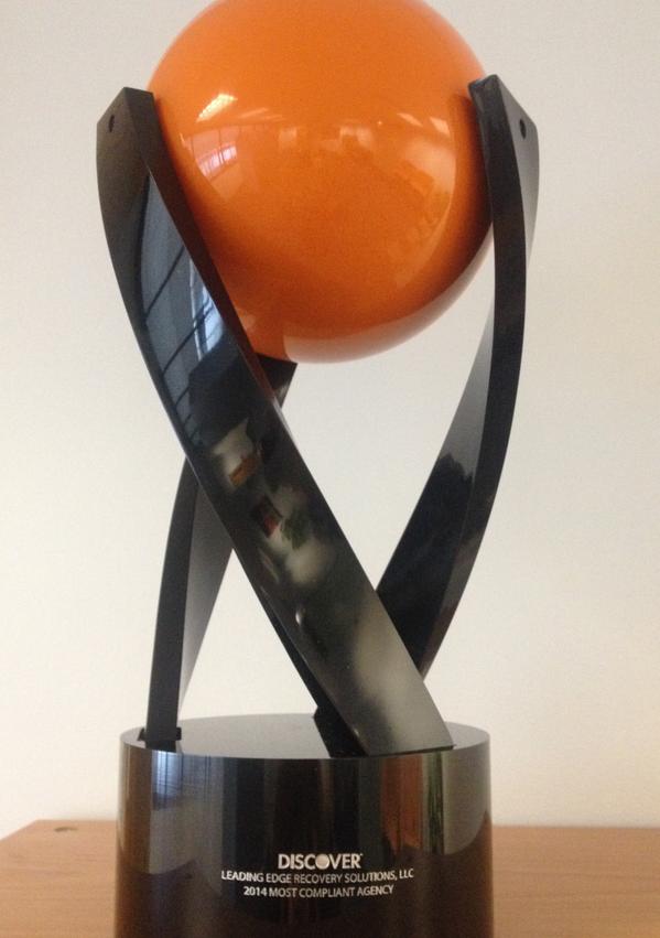 Affinity_Global's tweet photo. 2014 Winner of @Discover's Most Compliant Agency Award!  Great job to our Buffalo team. http://t.co/9gTSlkvSJI
