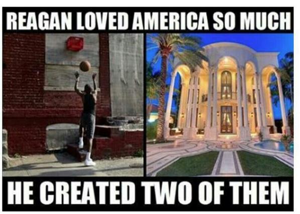 Bonnieinchgo's tweet image. Reagan loved America so much, he made two of them #VOTEBLUE2014 #KeepCalmAndVoteDem