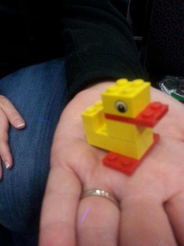 Schweikartd's tweet image. Building ducks with Lego&apos;s, were is this going #edtech2014.