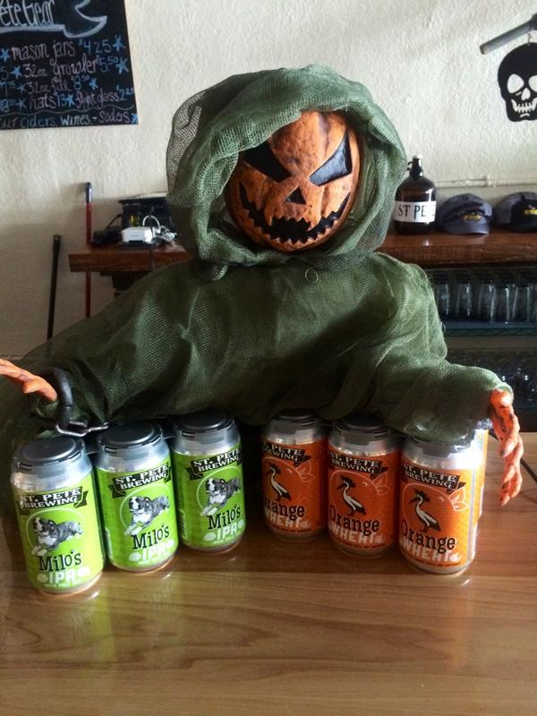 stpetebrew's tweet photo. Our cans are in JJ Taylor's system for your pleasure!  Just in time for Halloween!!! http://t.co/CYY2nwpGYl