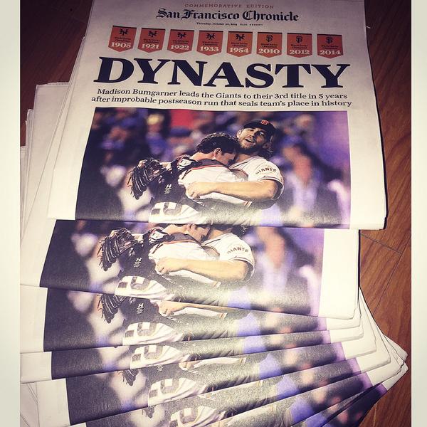 Congratulations to the #SFGiants for another #WorldSeries win. #SFGTrilogy #Champs #SF #SFChronicle