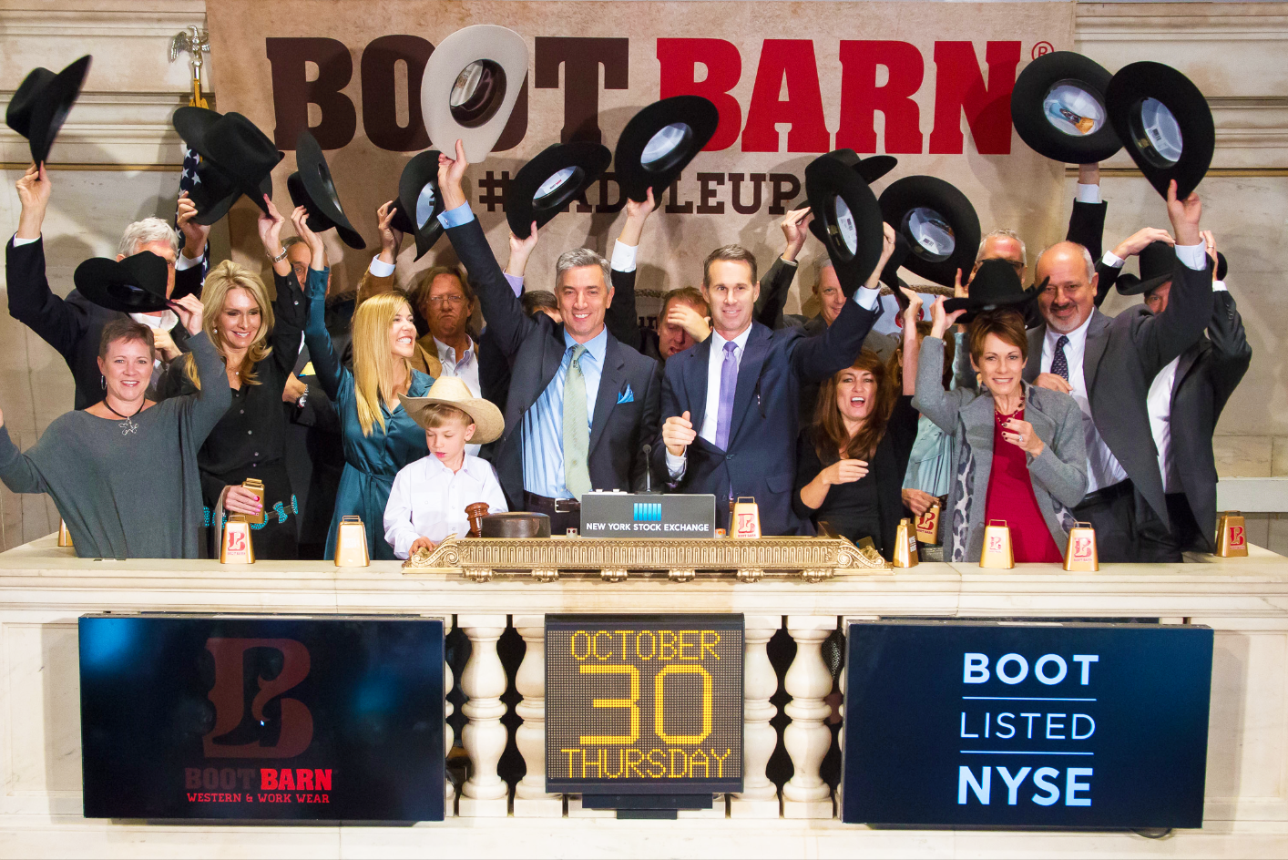 NYSE 🏛 on X: Today @bootbarn saddled up with the NYSE for their IPO.  Check out the first Yee Haw! at the bell #SaddleUp $BOOT   / X