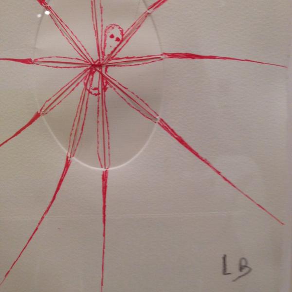 drawingcenter's tweet photo. A detail from a #LouiseBourgeois piece entitled "Spider." On view now! #ThreadLines #fiberart http://t.co/BpY1BffRIB