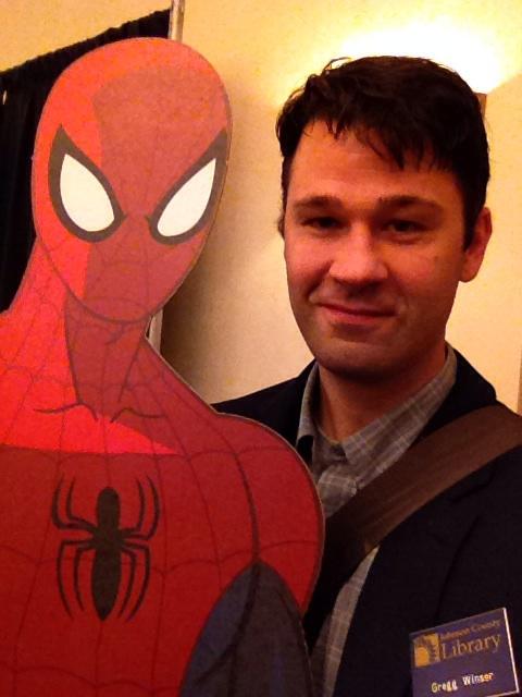 greggwinsor's tweet image. Me and Spidey at #klc2014 #librarysuperheroes