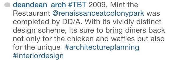 DeanArchitects's tweet image. #TBT 🍴 @MintRestaurant #chickenandwaffles #architectureplanning #interiordesign